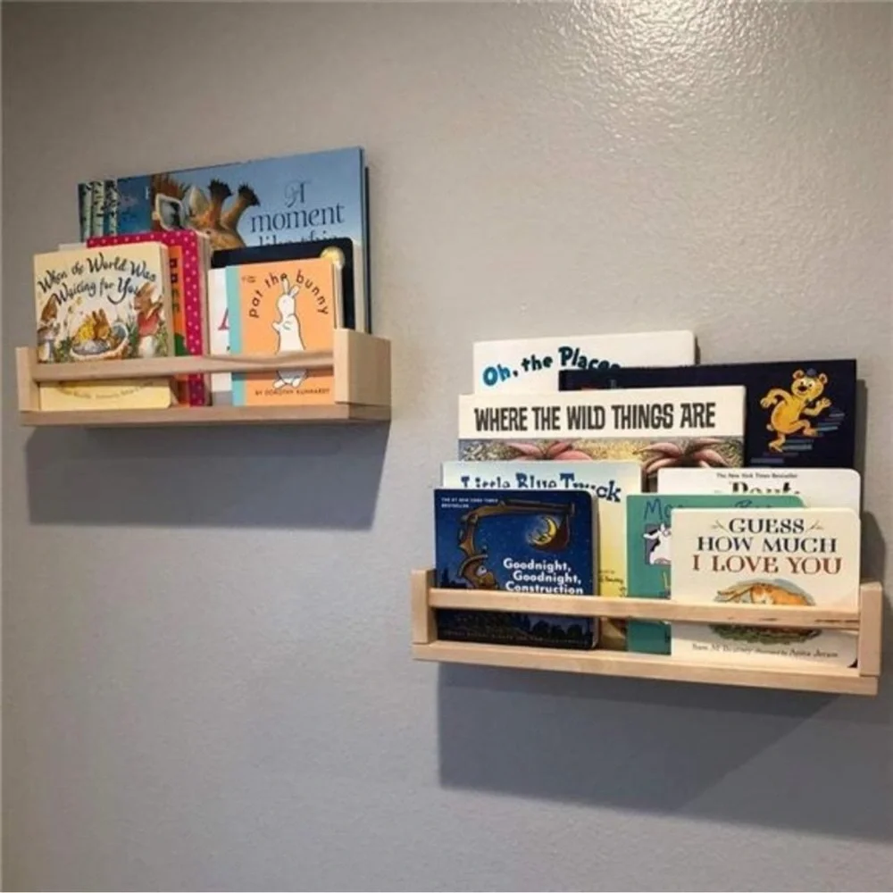 Floating Shelves for Wall, Burlywood Nursery Book Shelves, 15.7 inch Kids